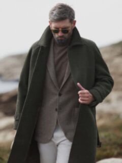 Crosby Pine Wool and Cashmere Belted Coat | Proper Cloth