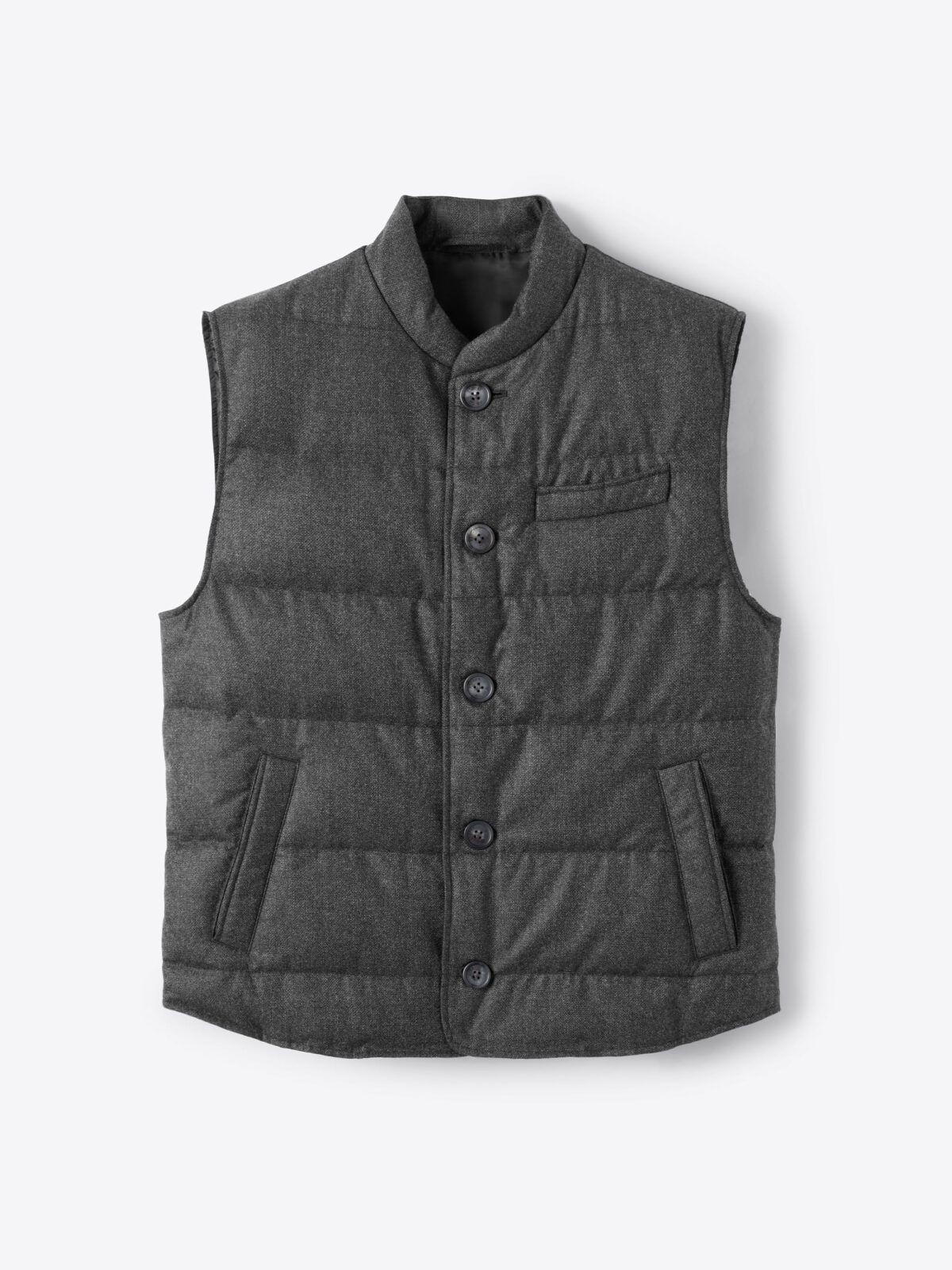 Cortina Charcoal Textured Flannel Button Vest