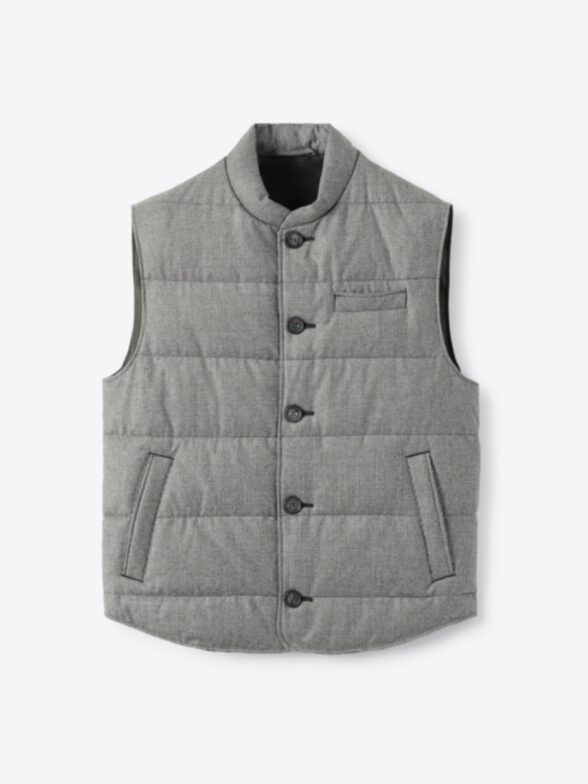 Thumb Photo of Cortina Grey Houndstooth Flannel Button Vest
