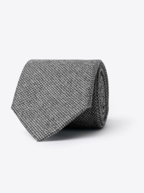 Thumb Photo of Grey Wool Houndstooth Flannel Tie