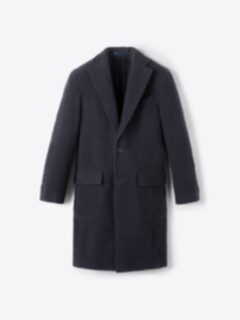 Script Logo Overcoat - Navy – Sporty & Rich