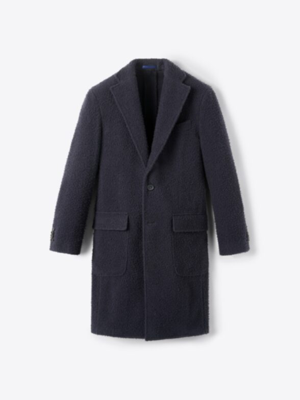 Men’s Bowery Navy Casentino Wool Coat Thumb