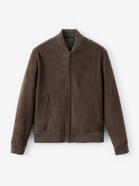 Suggested Item: Wythe 2.0 Brown Suede Bomber Jacket