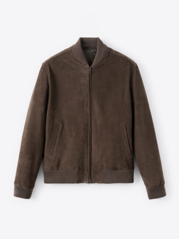 Thumb Photo of Wythe 2.0 Brown Suede Bomber Jacket