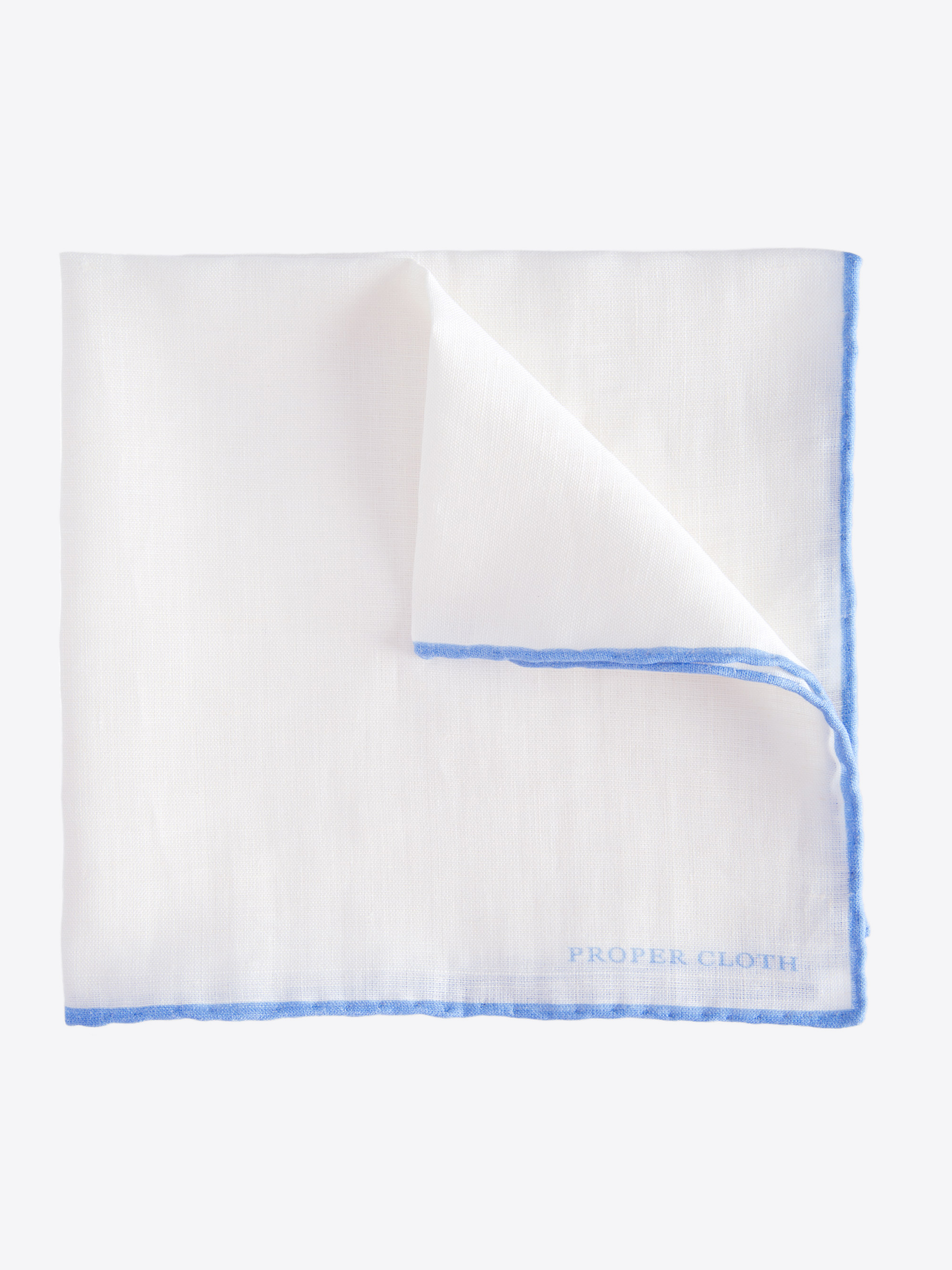 Zoom Image of Natural Light Blue Tipped Pocket Square