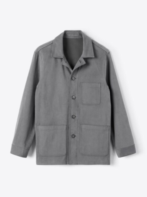 jjjjound French Chore Jacket - Linen French Blue Cotton Linen