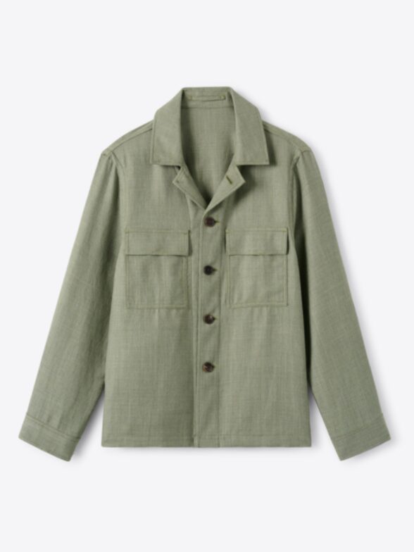 Thumb Photo of Sage Wool Linen Overshirt