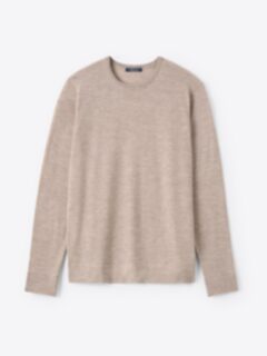 Shop Taupe Lightweight Cashmere Crewneck Sweater