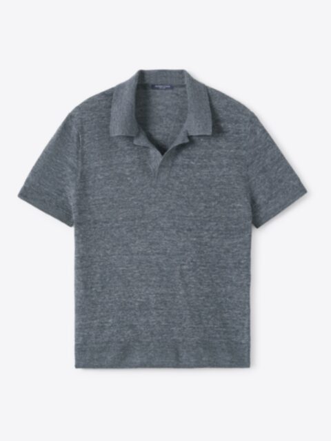 Suggested Item: Dark Slate Melange Linen Knit Polo