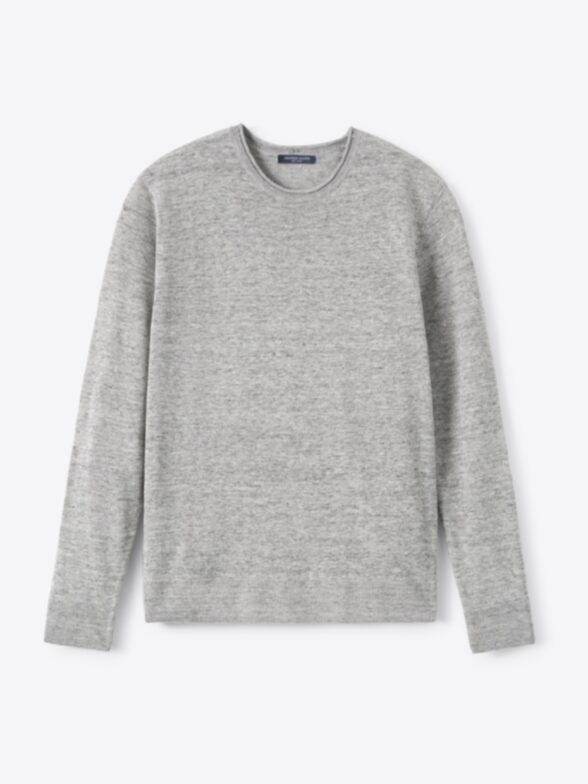 Thumb Photo of Grey Melange Linen Rollneck Sweater