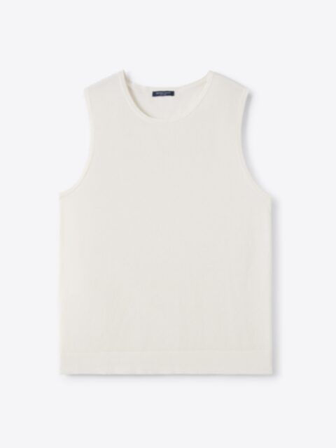 Suggested Item: Cream Linen Blend Mesh Knit Tank