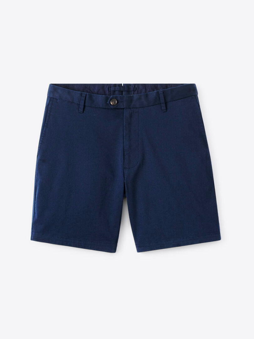 Men’s Navy Stretch Cotton Chino Shorts Thumb