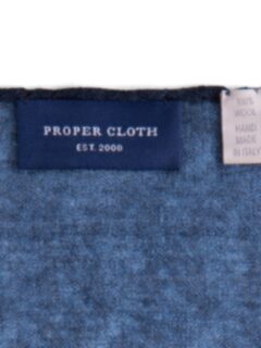 Navy Melange Wool Pocket Square Product Thumbnail 2