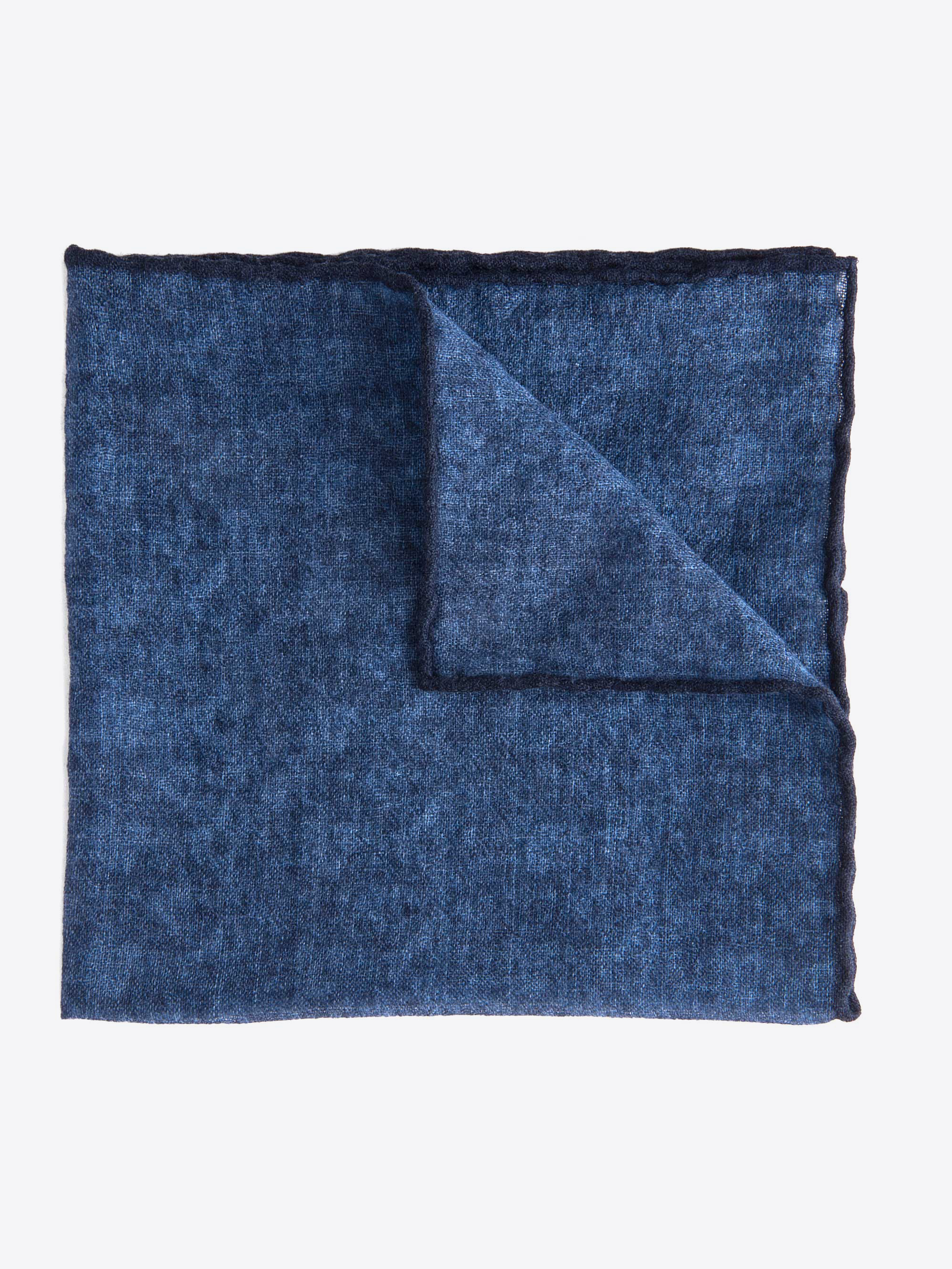 Zoom Image of Navy Melange Wool Pocket Square