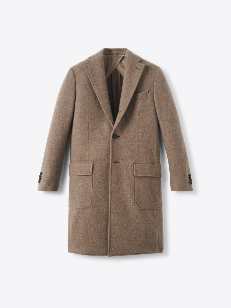 Men’s Bowery Taupe Felted Wool Coat Thumb