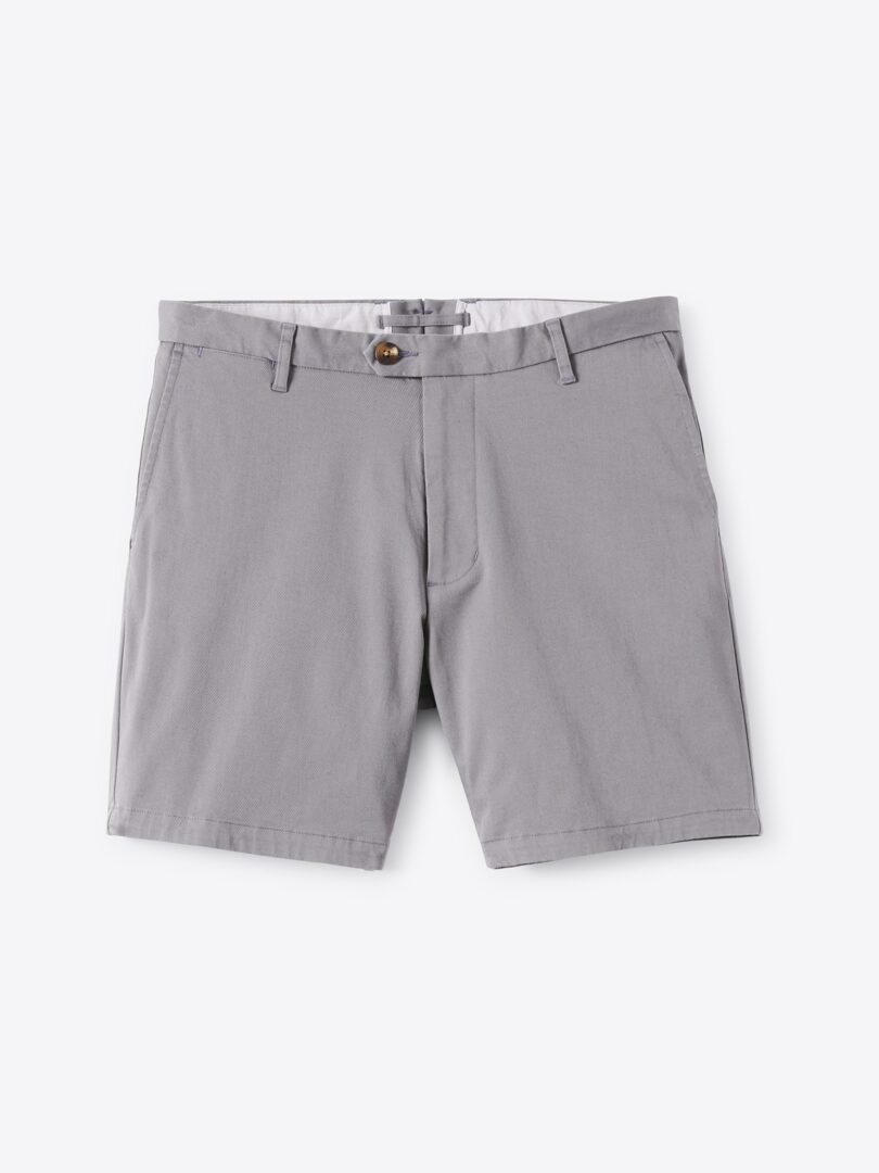 Men’s Grey Stretch Cotton Chino Shorts Thumb
