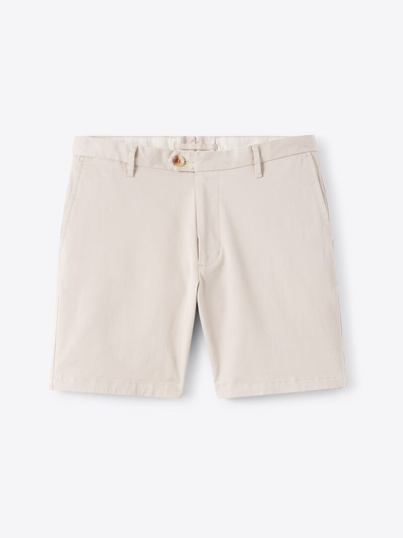 Men’s Beige Stretch Cotton Chino Shorts Thumb