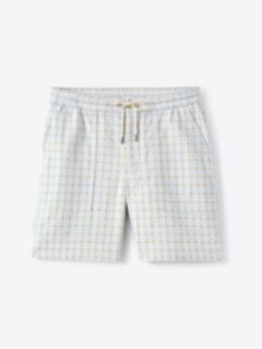 Shop Blue and Yellow Tile Jacquard Drawstring Amalfi Shorts