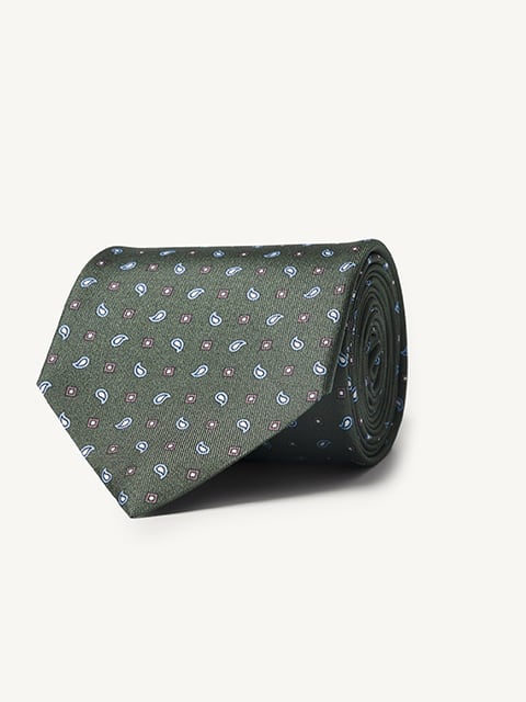 Grey and Charcoal Striped Wool Tie | Proper Cloth