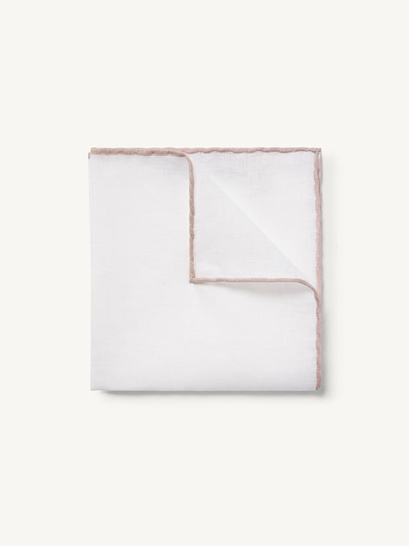 Thumb Photo of Beige Tipped White Linen Square