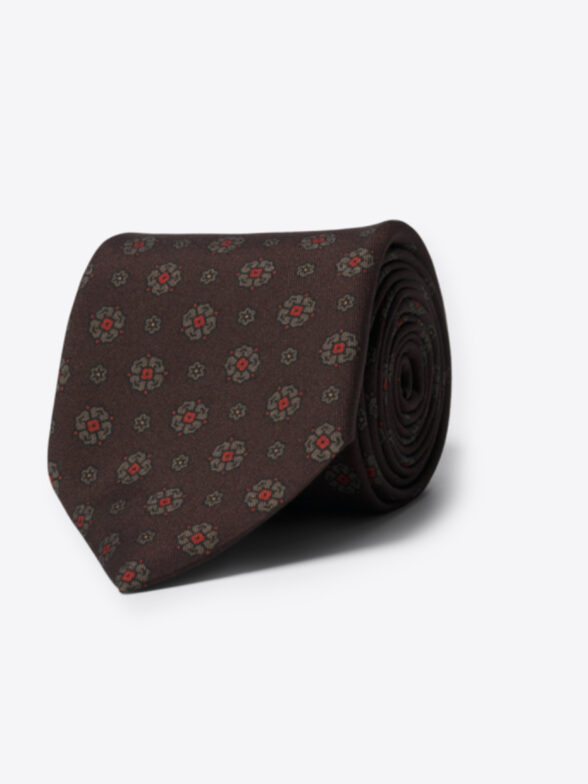 Thumb Photo of Burgundy Vintage Foulard Silk Tie