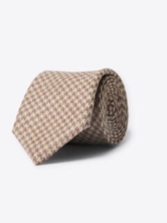 Shop Brown and Beige Large Houndstooth Wool Tie