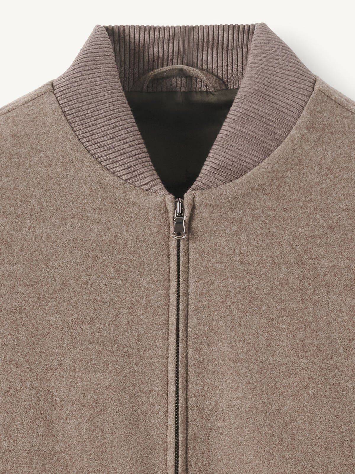Wythe 2.0 Taupe Wool Flannel Bomber Jacket | Proper Cloth