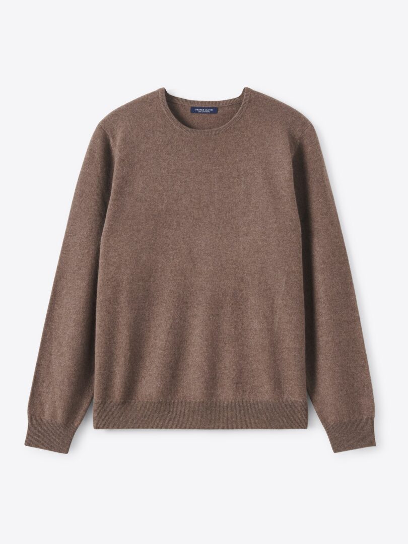 Men’s Brown Cashmere Crewneck Thumb