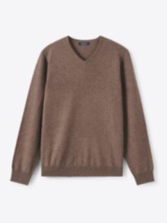 Shop Brown Cashmere V-Neck