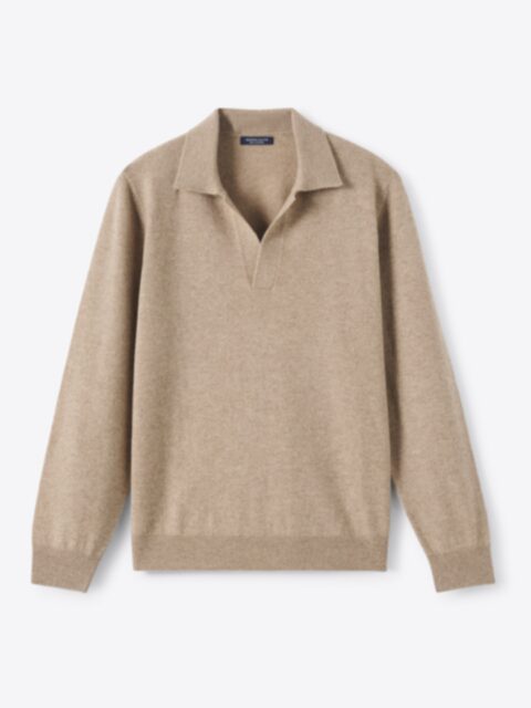 Suggested Item: Taupe Scottish Cashmere Long Sleeve Knit Polo
