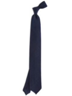 Biella Navy Wool Pinpoint Tie Product Thumbnail 2