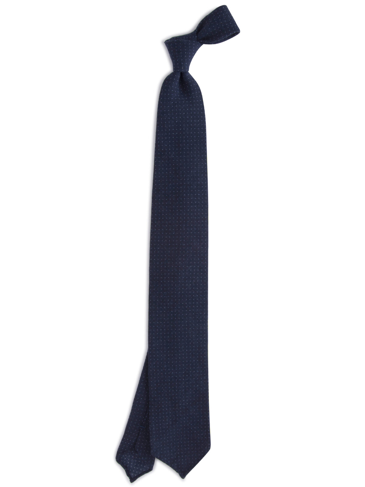 Biella Navy Wool Pinpoint Tie