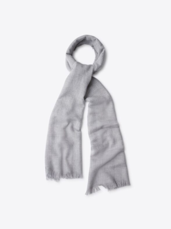 Thumb Photo of Light Grey Italian Merino and Cashmere Refined Scarf