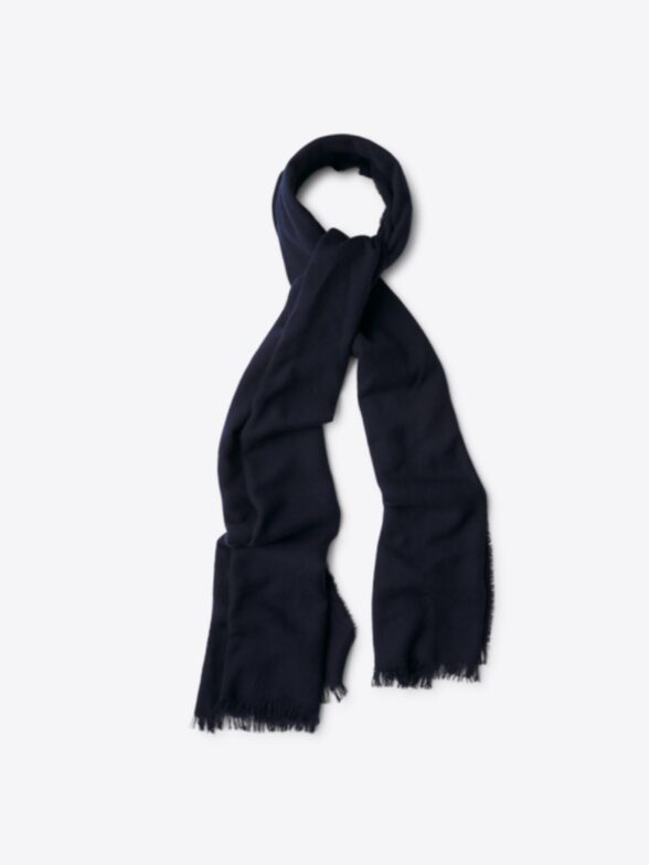 Thumb Photo of Navy Italian Merino and Cashmere Refined Scarf