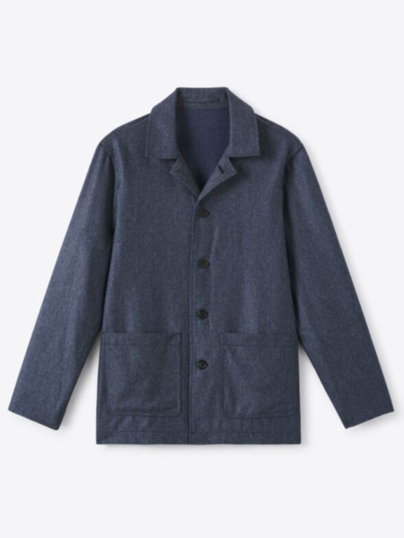 Thumb Photo of Slate Melange Wool Flannel Shirt Jacket