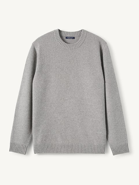 Grey Scottish Cashmere Half-Zip Sweater - Proper Cloth