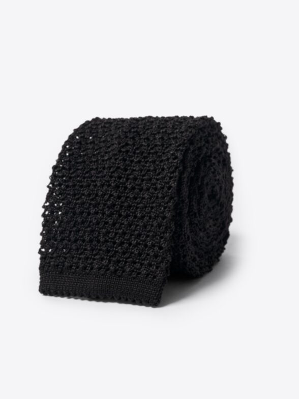 Thumb Photo of Italian Black Silk Knit Tie