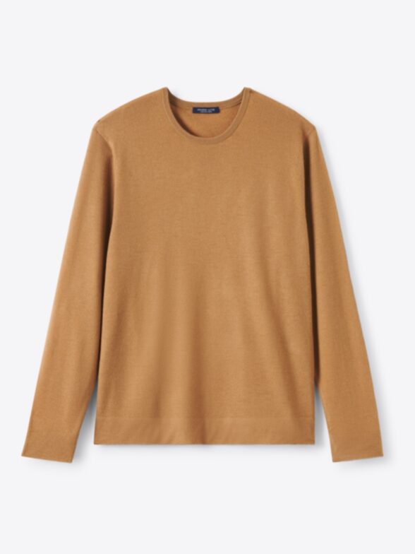 Thumb Photo of Pecan Lightweight Cashmere Crewneck Sweater