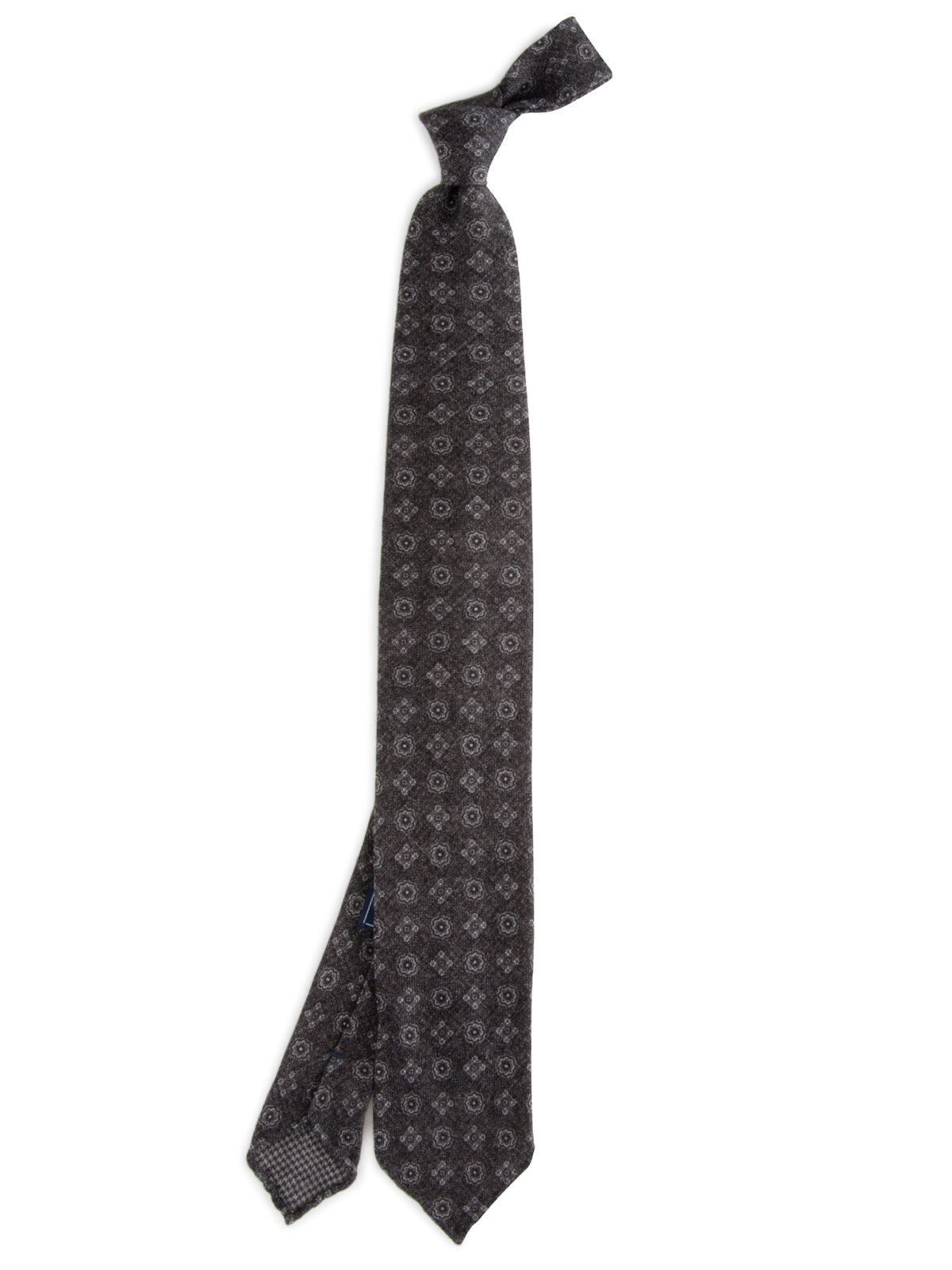 Biella Charcoal Printed Wool Tie