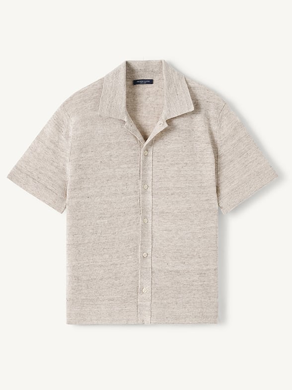 Thumb Photo of Natural Melange Linen Knit Shirt