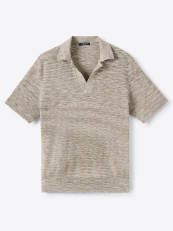 Thumb Photo of Sand Italian Space-Dye Cotton Knit Polo