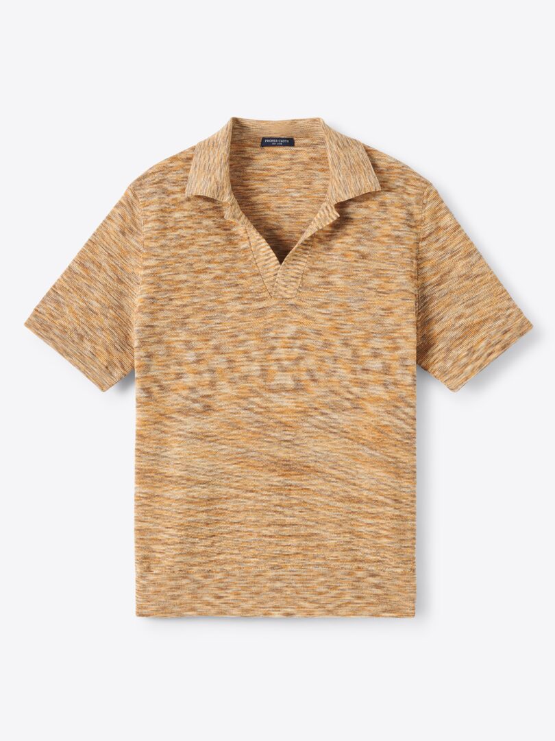 Men’s Sunset Italian Space-Dye Cotton Knit Polo Thumb
