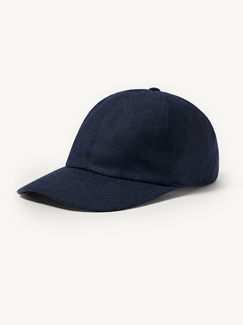 Loro Piana Navy Linen and Cotton Denim Baseball Cap | Proper Cloth
