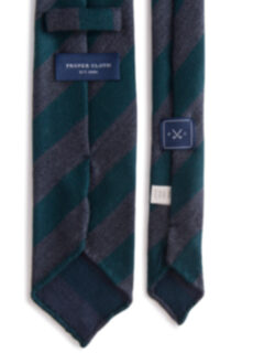 Sienna Pine and Grey Stripe Wool Tie Product Thumbnail 4