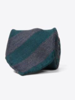 Sienna Pine and Grey Stripe Wool Tie Product Thumbnail 1