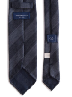 Siena Grey Stripe Wool Tie Product Thumbnail 4