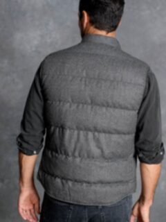 Cortina Grey Herringbone Wool Button Vest Product Thumbnail 8