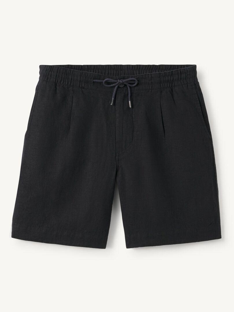 Men’s Black Linen Drawstring Palermo Shorts Thumb