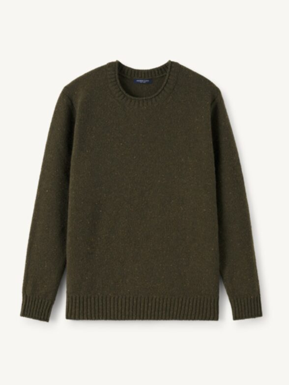 Thumb Photo of Loden Merino Wool Donegal Crewneck Sweater