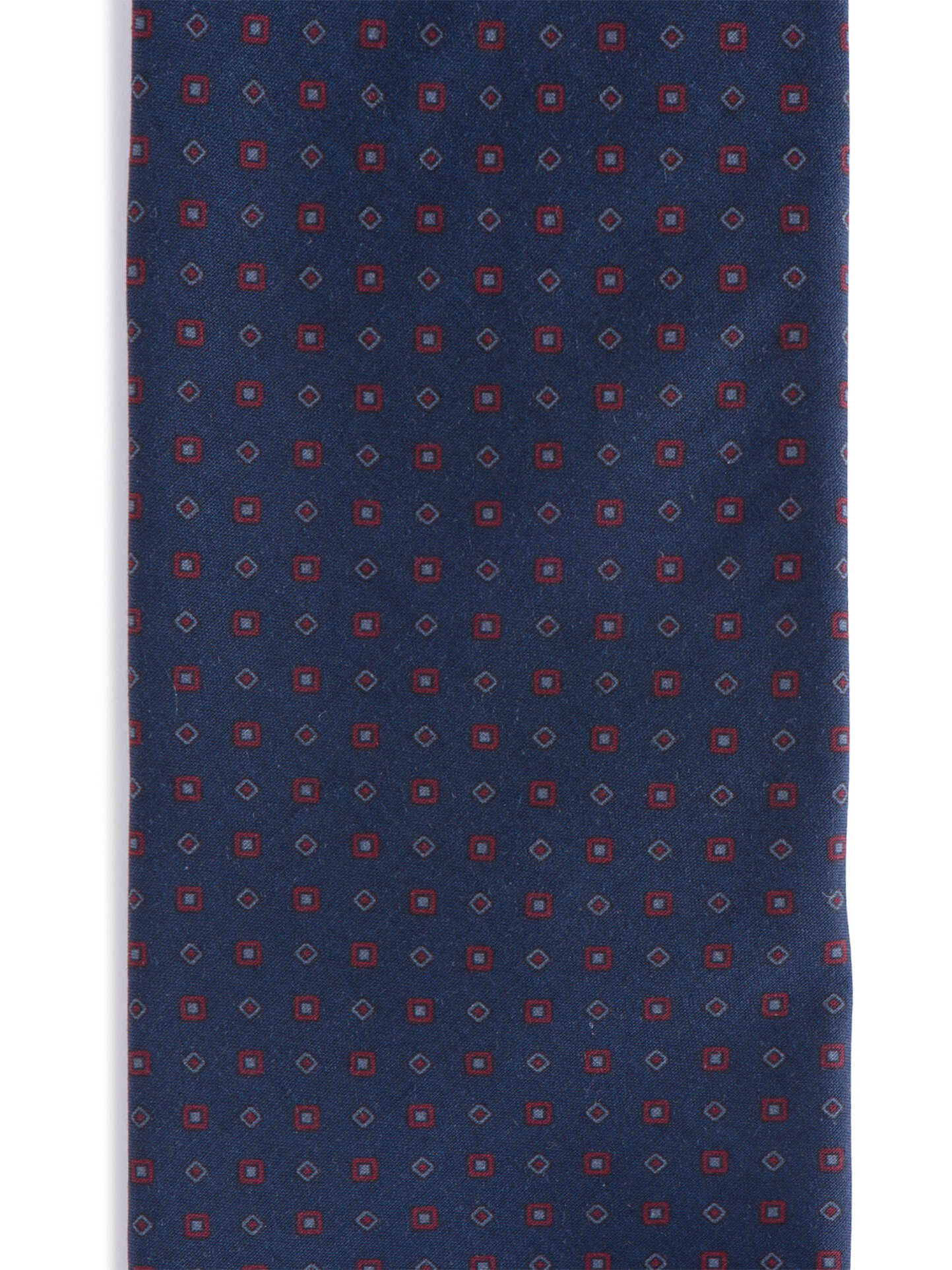 Firenze Navy and Red Madder Print Tie by Proper Cloth